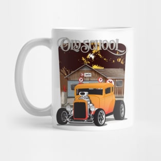 Orange 1932 Chevy 5 Window Coupe Hot Rod Old School Print Mug